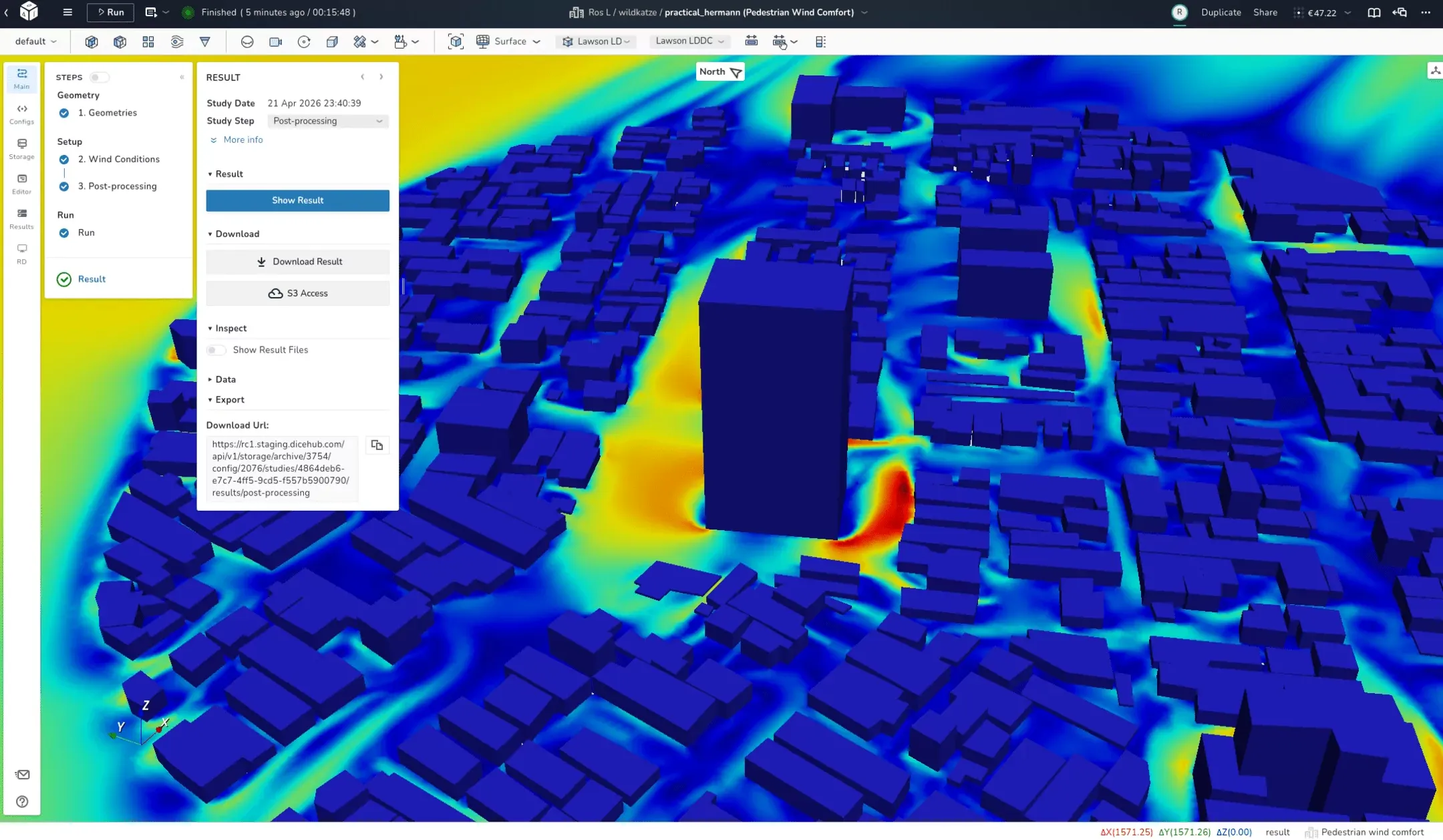 dicehub pedestrian wind comfort simulation